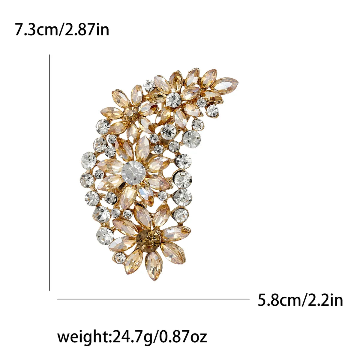 Elegant Flower Alloy Inlay Rhinestones Women'S Brooches