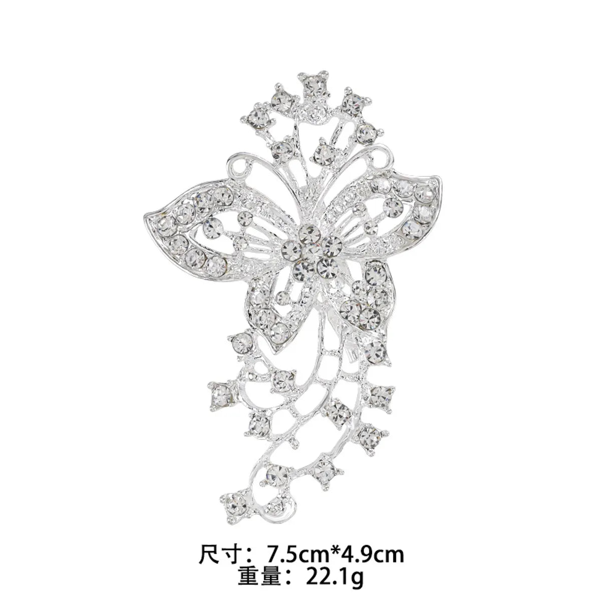 Elegant Flower Alloy Inlay Zircon Women'S Brooches