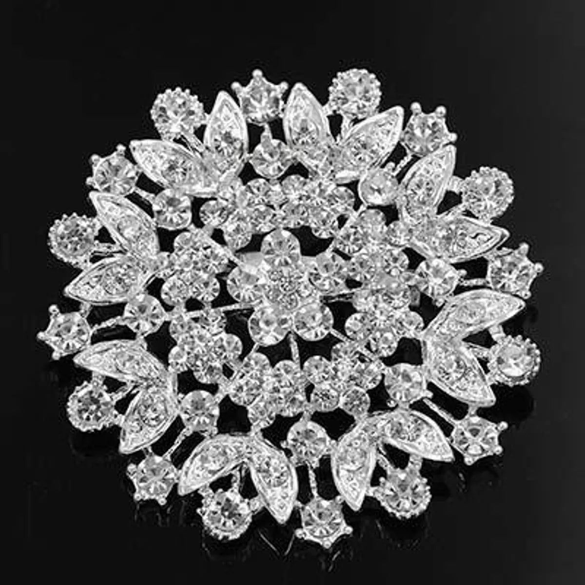 Elegant Flower Alloy Inlay Zircon Women'S Brooches