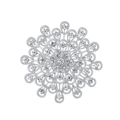 Elegant Flower Alloy Inlay Zircon Women'S Brooches