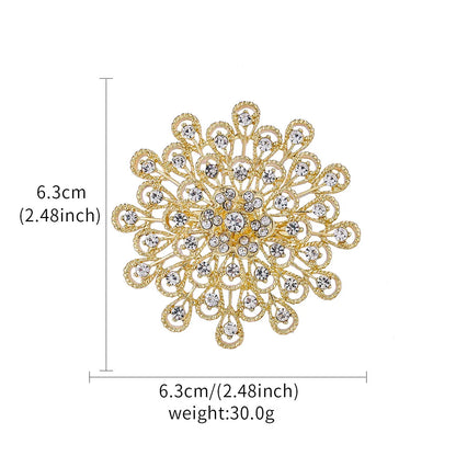 Elegant Flower Alloy Inlay Zircon Women'S Brooches