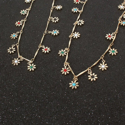 Elegant Flower Alloy Plating Choker