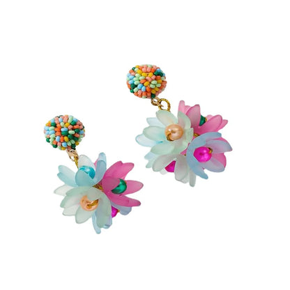 Elegant Flower Arylic Alloy Women'S Earrings 1 Pair