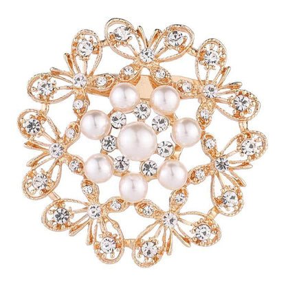 Elegant Flower Butterfly Bird Alloy Inlay Artificial Pearls Rhinestones Women'S Brooches