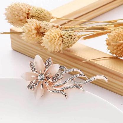 Elegant Flower Butterfly Bird Alloy Inlay Artificial Pearls Rhinestones Women'S Brooches