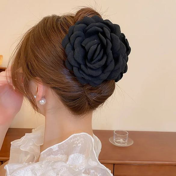 Elegant Flower Cloth Hair Claws