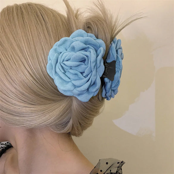 Elegant Flower Cloth Hair Claws