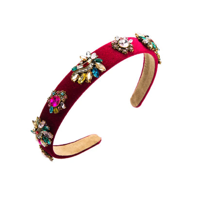 Elegant Flower Cloth Inlay Rhinestones Hair Band