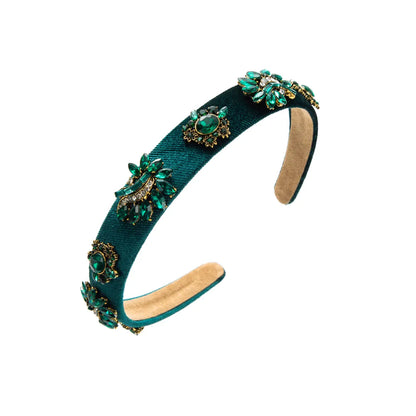 Elegant Flower Cloth Inlay Rhinestones Hair Band