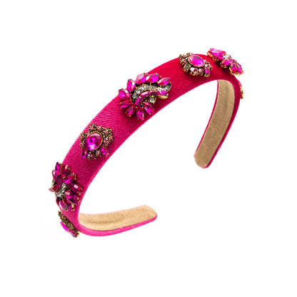 Elegant Flower Cloth Inlay Rhinestones Hair Band