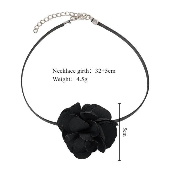 Elegant Flower Cloth Wax Rope Women'S Choker