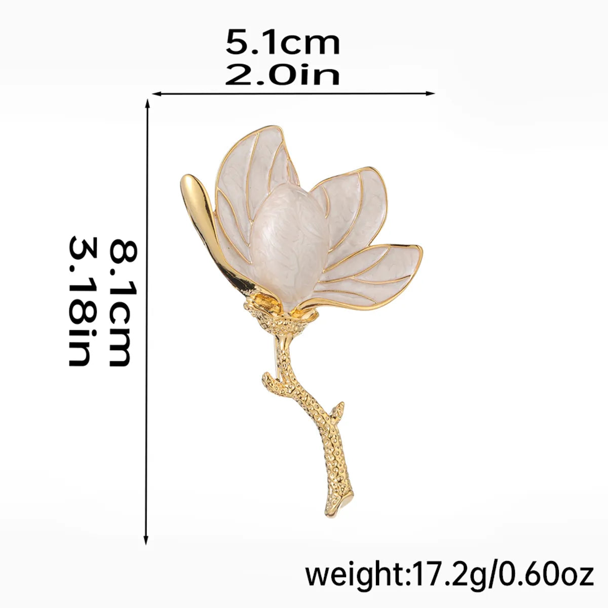 Elegant Flower Copper Plating Inlay Pearl Zircon Women'S Brooches 1 Piece