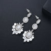 Elegant Flower Copper Zircon Pearl Earrings Fashion Jewelry For Women With Electroplated Finish