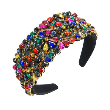 Elegant Flower Flannel Inlay Rhinestones Hair Band 1 Piece