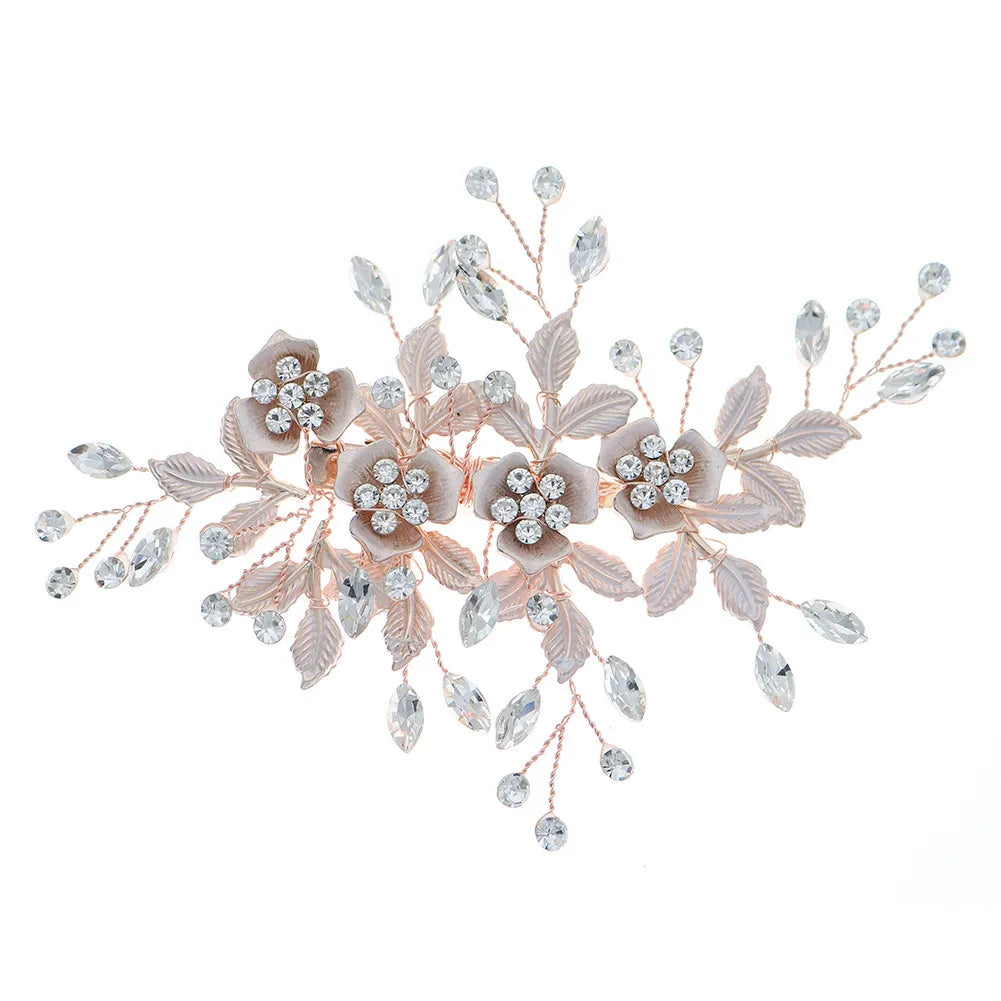 Elegant Flower Rhinestone Inlay Rhinestones Hair Clip