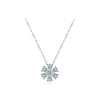 Elegant Flower Sterling Silver Plating Inlay Zircon Rhodium Plated Pendant Necklace