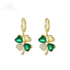 Elegant Four Leaf Clover Alloy Inlay Zircon Women'S Drop Earrings