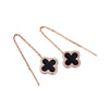 Elegant Four Leaf Clover Copper Gold Plated Earrings 1 Pair