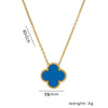 Wholesale Jewelry Elegant Four Leaf Clover Titanium Steel Gold Plated Necklace