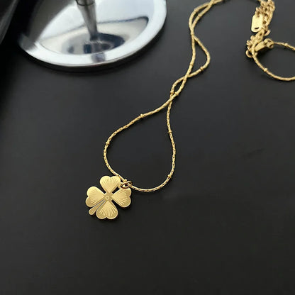 Elegant Four Leaf Clover Titanium Steel Necklace