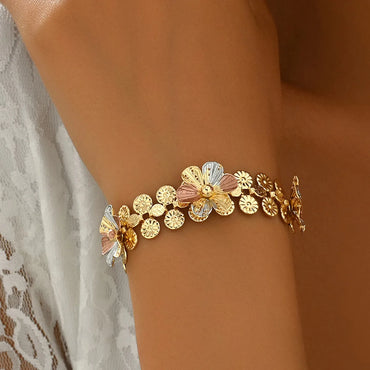 Elegant French Style Flower Iron Wholesale Bracelets