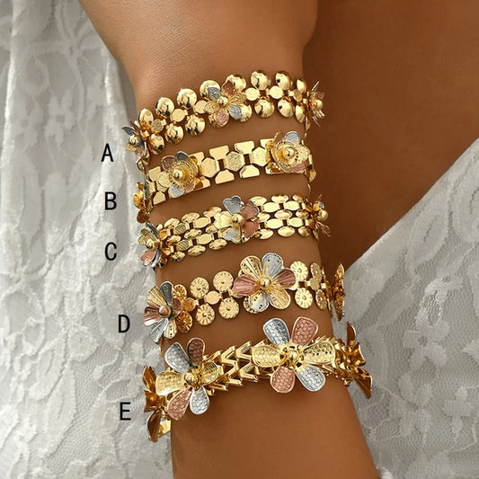 Elegant French Style Flower Iron Wholesale Bracelets