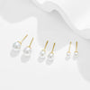 Elegant Geometric Alloy Imitation Pearl Earrings For Women With Simple Retro Styling