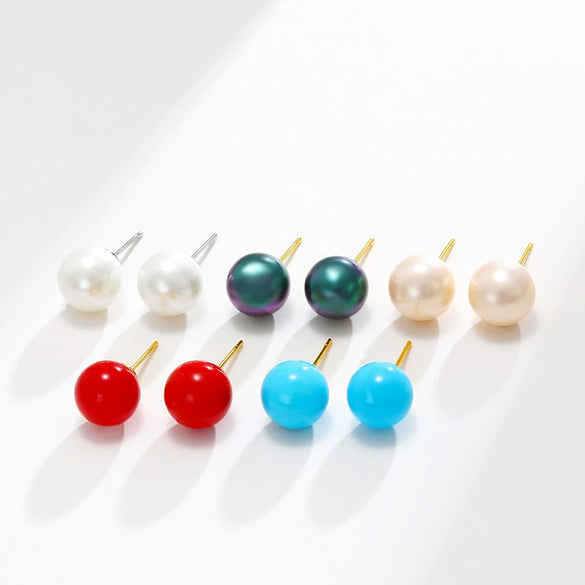 Elegant Geometric Alloy Imitation Pearl Earrings For Women With Simple Retro Styling