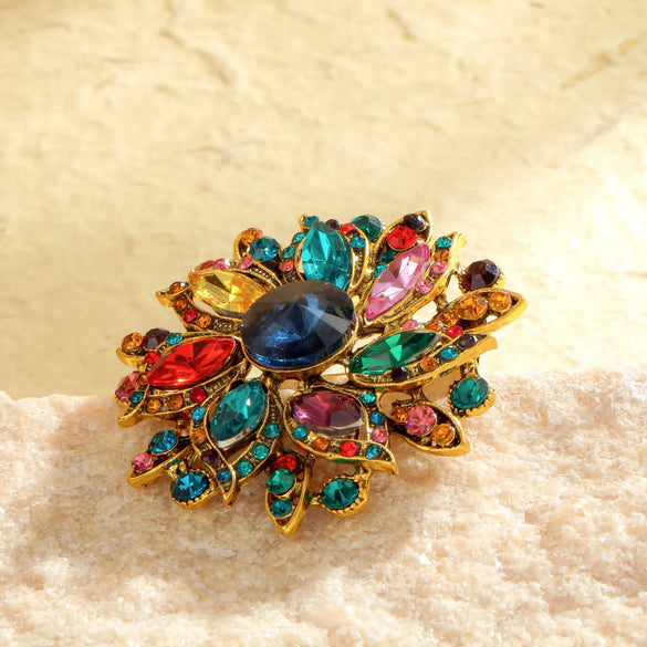 Elegant Geometric Alloy Inlay Gem Rhinestones Women'S Brooches 1 Piece