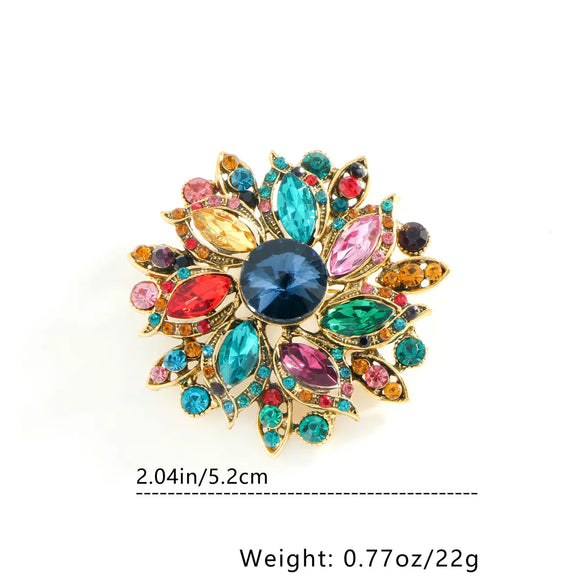 Elegant Geometric Alloy Inlay Gem Rhinestones Women'S Brooches 1 Piece