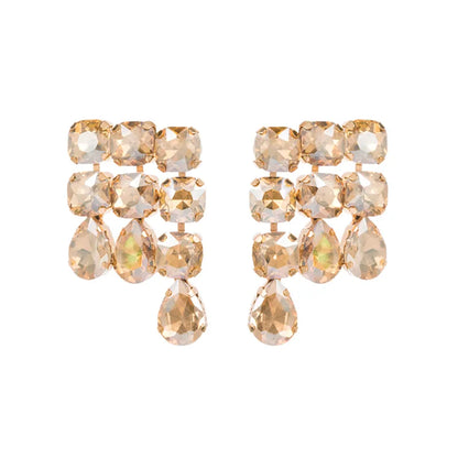 Elegant Geometric Alloy Inlay Rhinestones Women'S Drop Earrings 1 Pair