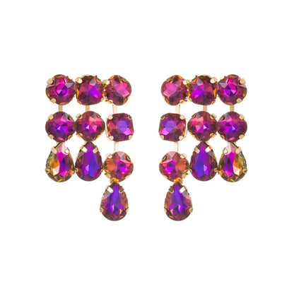 Elegant Geometric Alloy Inlay Rhinestones Women'S Drop Earrings 1 Pair