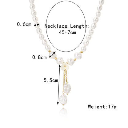 Elegant Geometric Alloy Plating Artificial Pearls Women's Necklace