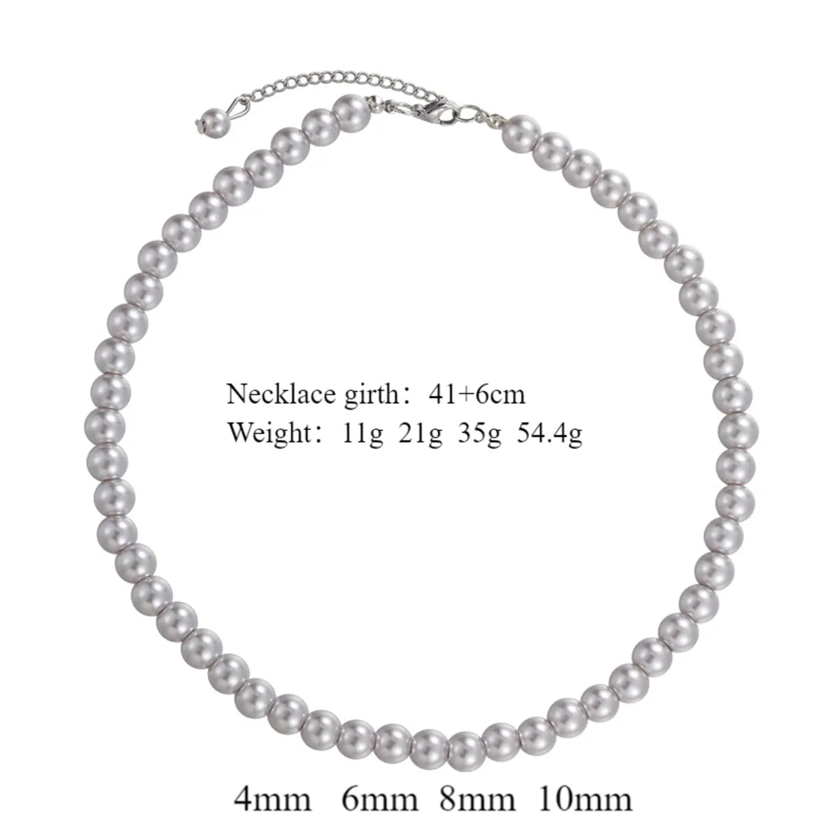 Elegant Geometric Artificial Pearl Alloy Beaded White Gold Plated Women'S Necklace