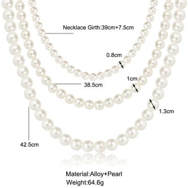 Elegant Geometric Artificial Pearl Beaded Women's Necklace