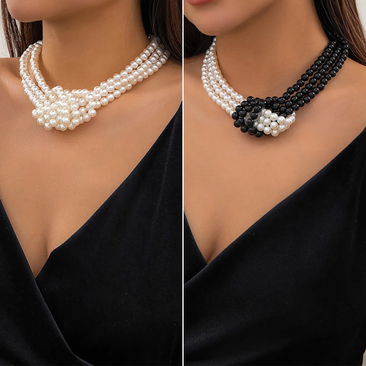 Elegant Geometric Artificial Pearl Beaded Women's Necklace