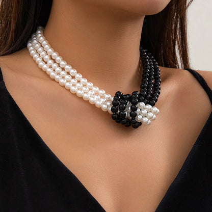 Elegant Geometric Artificial Pearl Beaded Women's Necklace