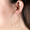 Elegant Geometric Big Circle Earrings With Silver Needle And Electroplated Copper Simple Exaggerated Hoop Ear Jewelry