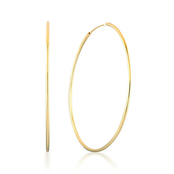 Elegant Geometric Big Circle Earrings With Silver Needle And Electroplated Copper Simple Exaggerated Hoop Ear Jewelry