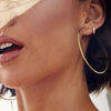 Elegant Geometric Big Circle Earrings With Silver Needle And Electroplated Copper Simple Exaggerated Hoop Ear Jewelry
