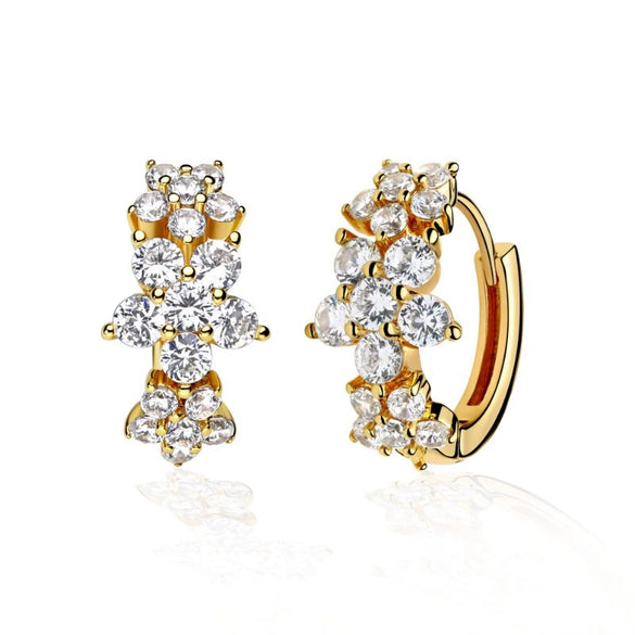 Elegant Geometric Bowknot Earrings For Women Copper Electroplated With Zirconia High End Everyday Fashion Jewelry