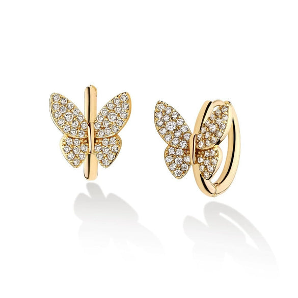 Elegant Geometric Bowknot Earrings For Women Copper Electroplated With Zirconia High End Everyday Fashion Jewelry