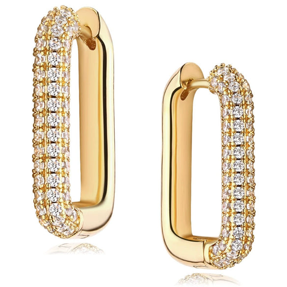 Elegant Geometric Bowknot Earrings For Women Copper Electroplated With Zirconia High End Everyday Fashion Jewelry