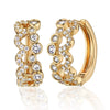 Elegant Geometric Bowknot Earrings For Women Copper Electroplated With Zirconia High End Everyday Fashion Jewelry