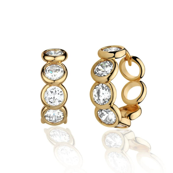 Elegant Geometric Bowknot Earrings For Women Copper Electroplated With Zirconia High End Everyday Fashion Jewelry
