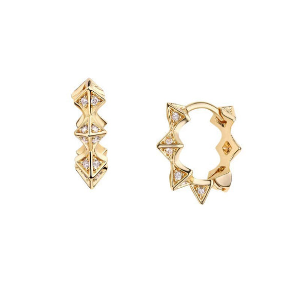 Elegant Geometric Bowknot Earrings For Women Copper Electroplated With Zirconia High End Everyday Fashion Jewelry