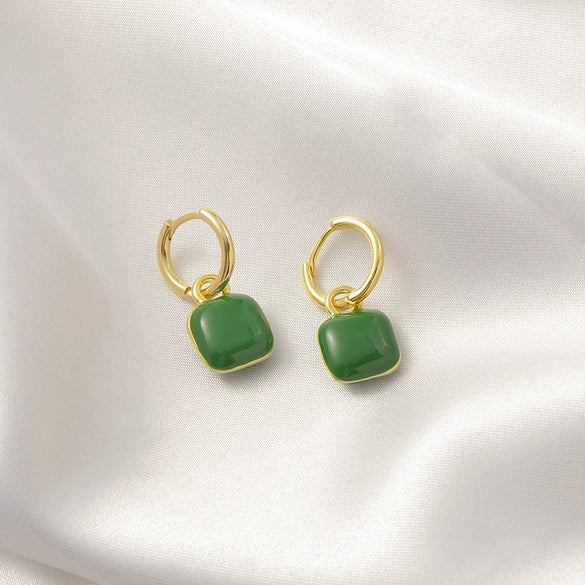 Elegant Geometric Copper Earrings For Women Electroplated Simple Fashion Ear Buckle Jewelry