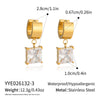 Elegant Geometric Cubic Zirconia Pendant Earrings Goldplated Stainless Steel Jewelry For Women With A Modern Niche Style