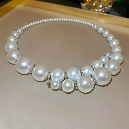 Elegant Geometric Imitation Pearl Alloy Beaded Women's Necklace