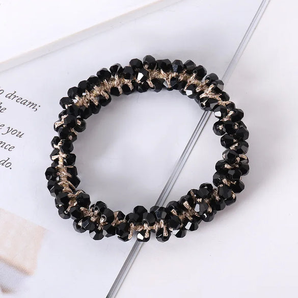 Elegant Geometric Imitation Pearl Rhinestone Hair Tie